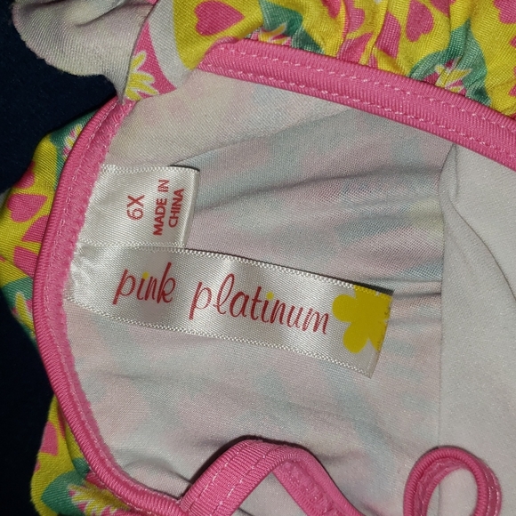 Girls Pineapple colorful summer one piece swimsuit - Picture 2 of 2